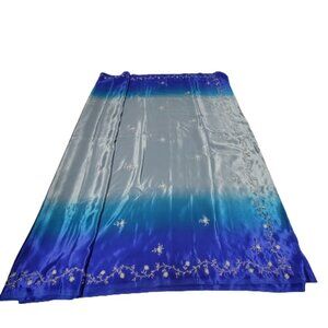 Blue and Grey Saree with Sequins and Beads- Unstitched- NEW